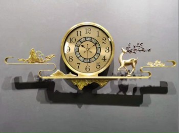 Đồng hồ treo tường hươu vàng đồng cao cấp 02